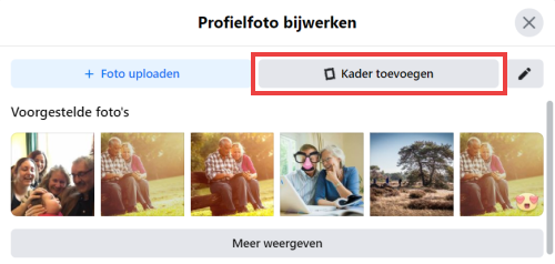kader toevoegen voor profielfoto Facebook